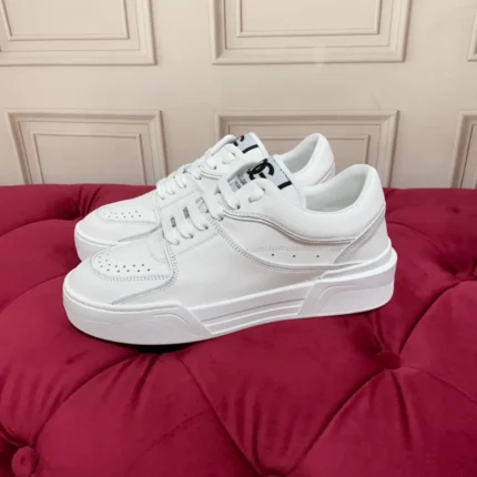 Dolce & Gabbana Calfskin New Roma Sneakers In White