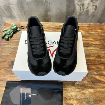 Dolce & Gabbana Mixed-material DG Cushion Sneakers In Black