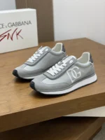 Dolce & Gabbana Mixed-material DG Cushion Sneakers In Grey