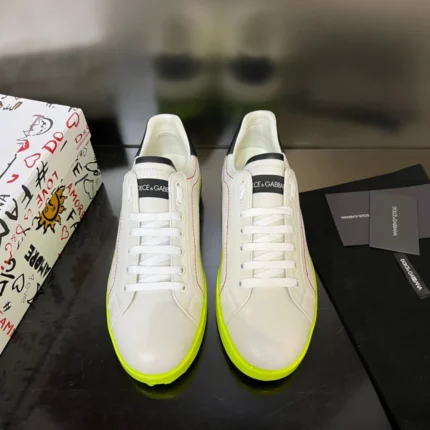 Dolce & Gabbana Portofino Sneakers In White And Yellow