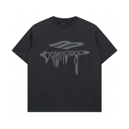 Balenciaga 3b Liquefied T-shirt Oversized in Black grey Rmwbbts1
