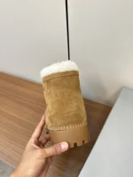 Balenciaga Alaska Fur Bootie in Brown