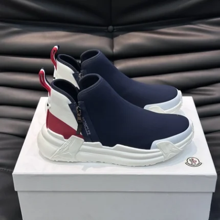 Moncler Navy Blue High-top Sneakers