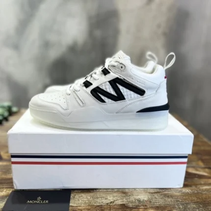 Moncler Pivot Leather Sneakers In White