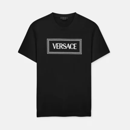 Versace Embroidered '90s Vintage Logo T-Shirt Black Rmwvsts23